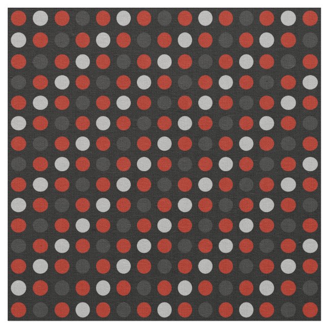 Röd, svart och grått polka dots tyg (Närbild)