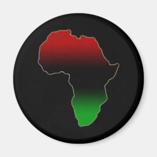 Röd, svart och grön afrikaShape Magnet