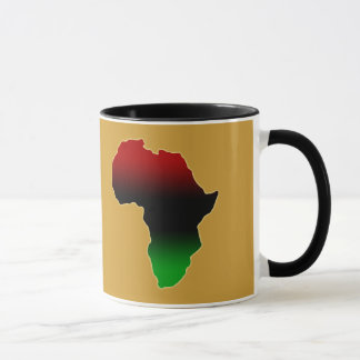 Röd, svart och grön afrikaShape Mugg