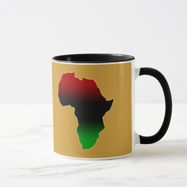 Röd, svart och grön afrikaShape Mugg (Höger)