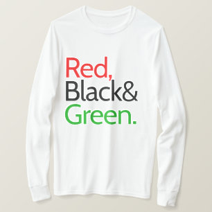 Röd, svart och grön-afroamerikansk t-shirt