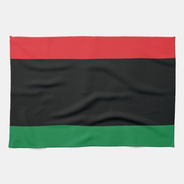 Röd, svart och grön flagga kökshandduk (Horisontell)