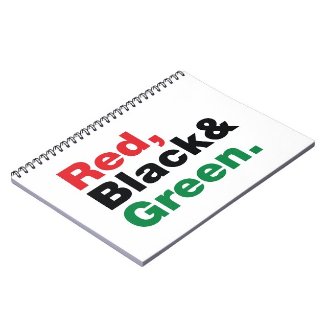 Röd, svart och Grönt. Anteckningsbok Med Spiral (Vänstra Sidan)