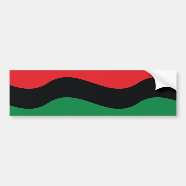 Röd, svart och Grönt Flagga Bildekal (Framsidan)