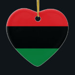 Röd, svart och Grönt Flagga Julgransprydnad Keramik<br><div class="desc">Det tre panafrikanska färgen på flagga representerar: RED: det blod som förenar alla människor i det svarta Afrikas historia och som fordrar befrielse, BLACK: svarta människor vars existens som nation, även om det inte är en nationalstat, bekräftas av flagga existens, och GRÖNT: Afrikans rikliga naturrikedom. Vintage Old school Alternative Hip...</div>