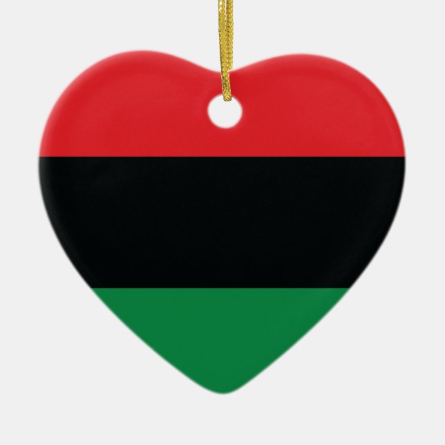Röd, svart och Grönt Flagga Julgransprydnad Keramik (Framsidan)