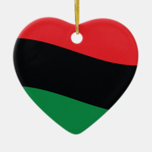 Röd, svart och Grönt Flagga Julgransprydnad Keramik