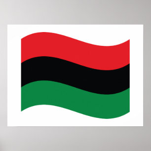 Röd, svart och Grönt Flagga Poster
