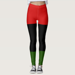 Röd, svart och Grönt Leggings