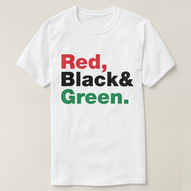 Röd, svart och Grönt. Tee (Design framsida)