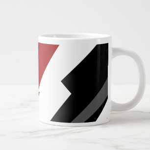 Röd svart och vit abstrakt jumbo mugg