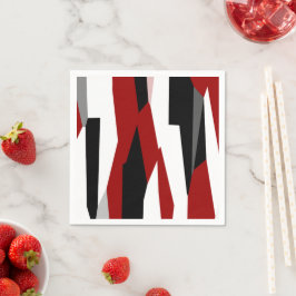 Röd svart och vit abstrakt pappersservett