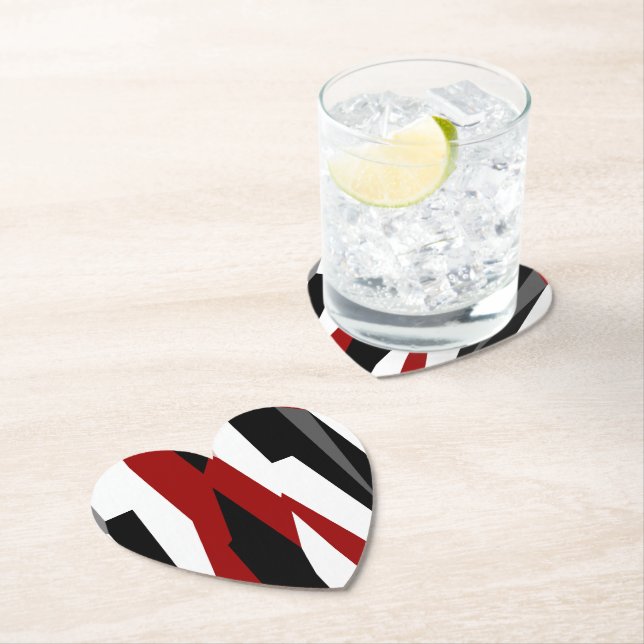 Röd svart och vit abstrakt underlägg papper (Insitu)