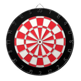 Röd svart och vit darttavla