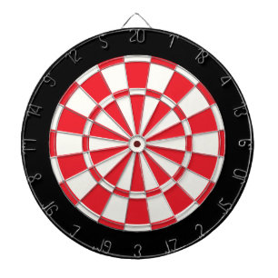Röd svart och vit darttavla