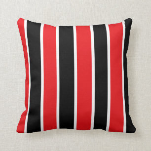 Röd svart och Vit-Görat randig Kudde