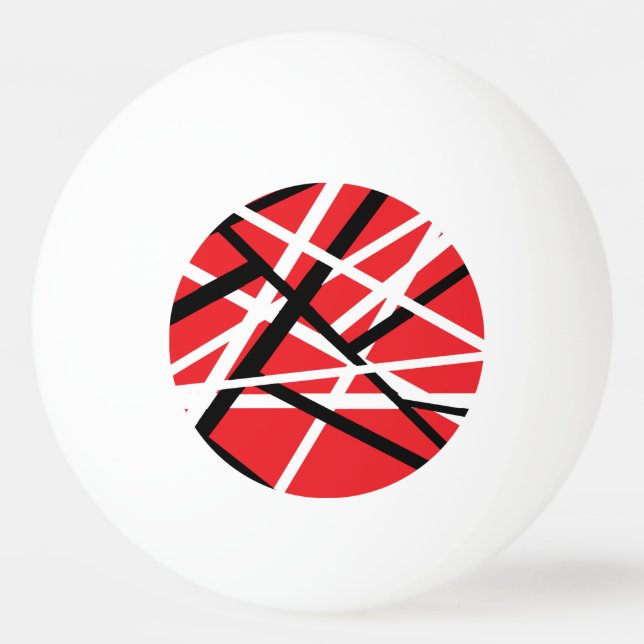 Röd, Svart, och Vit Grafik Pingisboll (Framsidan)
