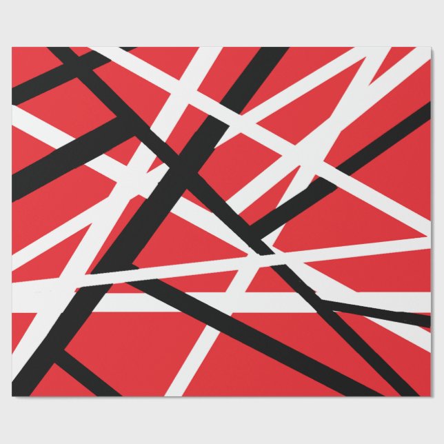 röd, svart och vit grafik presentpapper (Platt)