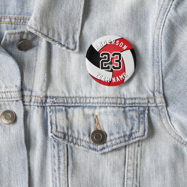 Röd, svart och vit 🏐 knapp (In Situ)