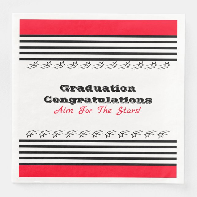 Röd svart och vit modern pappersservett (Framsida)