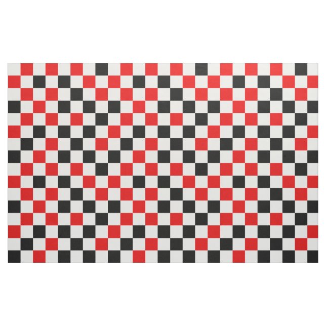 Röd svart och vit rutig  tyg (Fat Quarter)