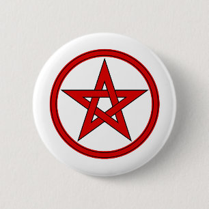 Röd & svart Pentacle Knapp
