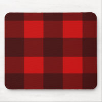 Röd & svart pläd Mousepad