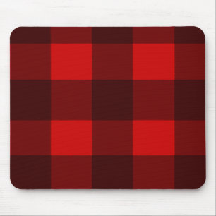 Röd & svart pläd Mousepad Musmatta