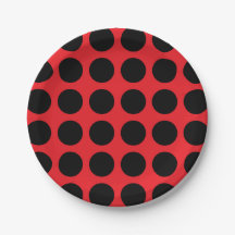 Röd svart polka dots