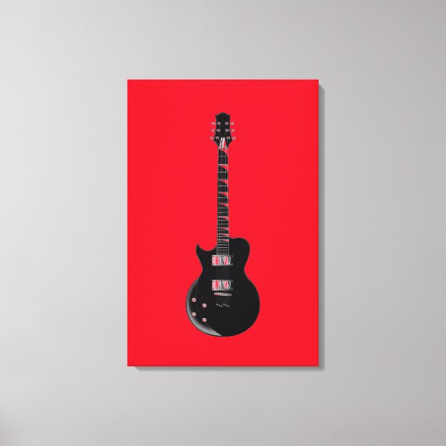 Röd Svart Pop Art Elgitarr Canvastryck (Framsida)