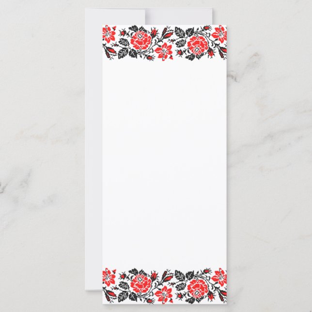 Röd&svart Ro kor-stygn ryska Mönster (Framsida)