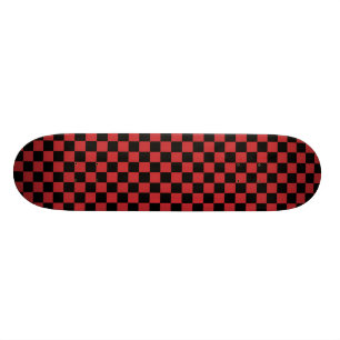 Röd & svart schackbrädeSkateboard Skateboard Bräda 19,5 Cm