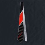 Röd, svart, silver rand Neck Tie Slips<br><div class="desc">Röd, svart, silver och vit rand slips. Den här samlingen i bröllop kan ändras så att den blir för en födelsedag, ett mr & Mr. Bachelor-party, eller för årsdagen firande. Denna samling är helt anpassade för tillfälle och kommer att vara perfekt för alla som vill ha något unikt annorlunda. Den...</div>