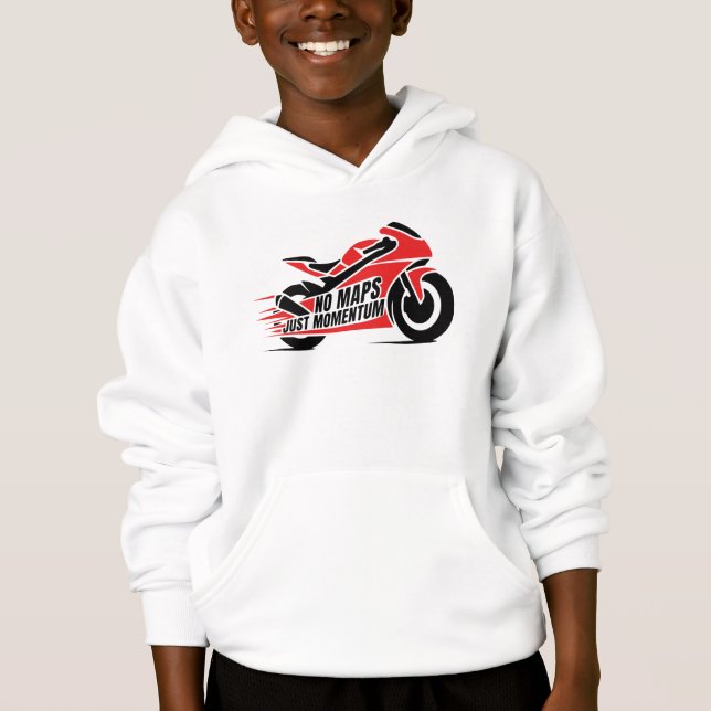 Röd Svart Sport Motorcykel T Shirt (Framsida)