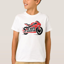 Röd svart sportmotorcykel  t shirt