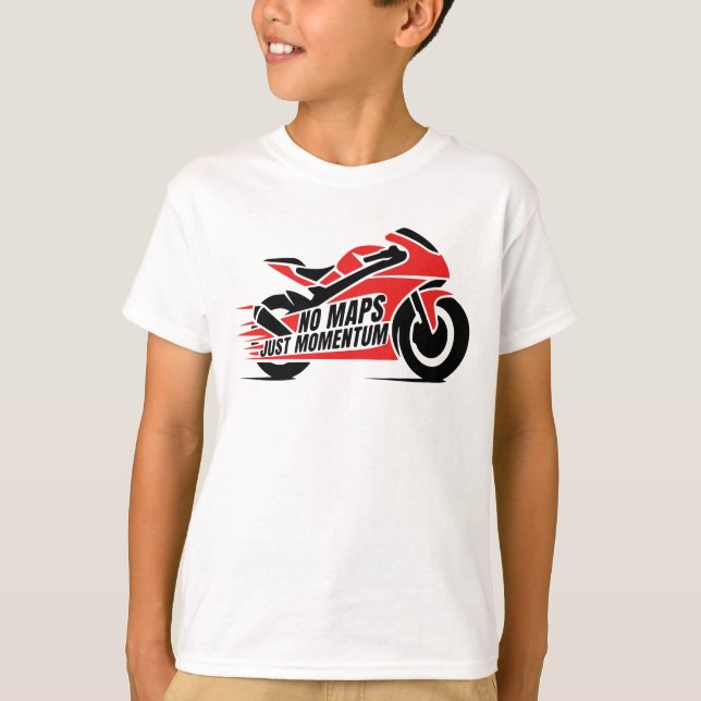 Röd svart sportmotorcykel  t shirt (Framsida)