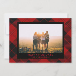 Röd Svart Tartan Anpassat Namn Foto Meddelande