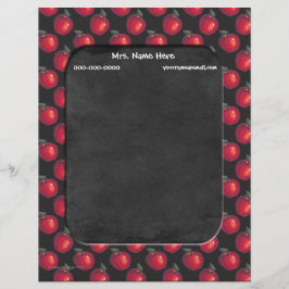 Röd svart tavla för äpplen brevhuvud