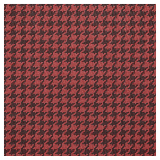 Röd svart texturerat Houndstooth geometriskt Tyg (Provkarta)
