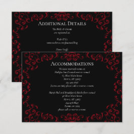 Röd & Svart Virvel Gotisk Bröllop Tilläggskort