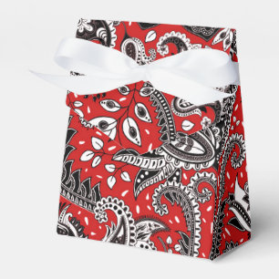 Röd Svart & Vit Blommig Paisley Boheme Boho Presentaskar