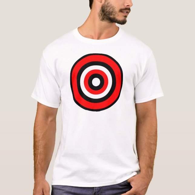 Röd svart vit för BullsEYE T-shirt (Framsida)