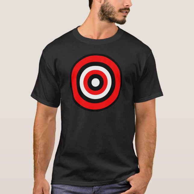Röd svart vit för BullsEYE Tee (Framsida)