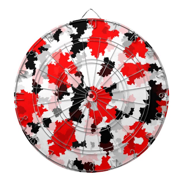 Röd svart vit kamera Abstract Design Darttavla (Framsidan)