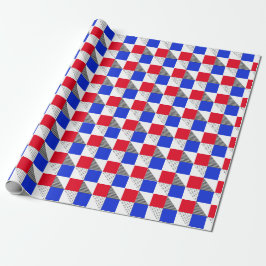 Röd svart vit och blå geometrisk mönster-estetisk presentpapper