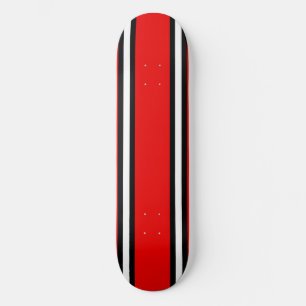 Röd Svart & Vit Randig Skateboarddäck Mini Skateboard Bräda 18,5 Cm
