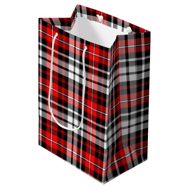 Röd svart vit rutig Tartan mönsterdesign  (Skapare uppladdad)