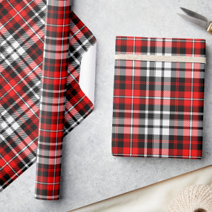 Röd svart vit rutig Tartan mönsterdesign Presentpapper