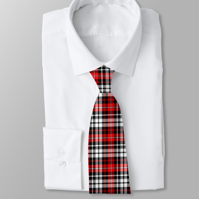 Röd svart vit rutig Tartan mönsterdesign  Slips (Skapare uppladdad)