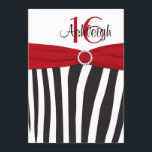 Röd, svart, vit Zebra 16:e födelsedagsinbjudan Inbjudningar<br><div class="desc">Lägg till lite glitz-vild och glam i din inbjudan Sweet 16 party, Quinceanera eller Bat mitzvah med denna chic red-, black- och white zebra striped. Texten och de pappra valen är allt anpassade. Om du vill att något ska ändras i den här inbjudan, eller om det finns några matchande objekt...</div>